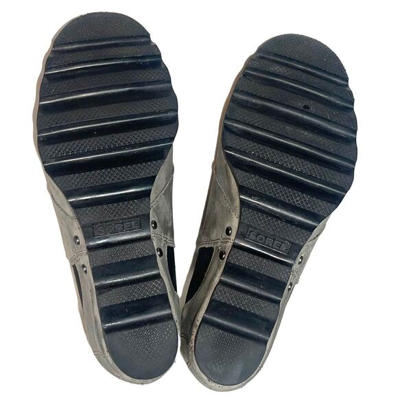 Sorel Lea Wedge NL2704-089 Womens 8 Gray Leather Ankle Booties Boots - Picture 6 of 6